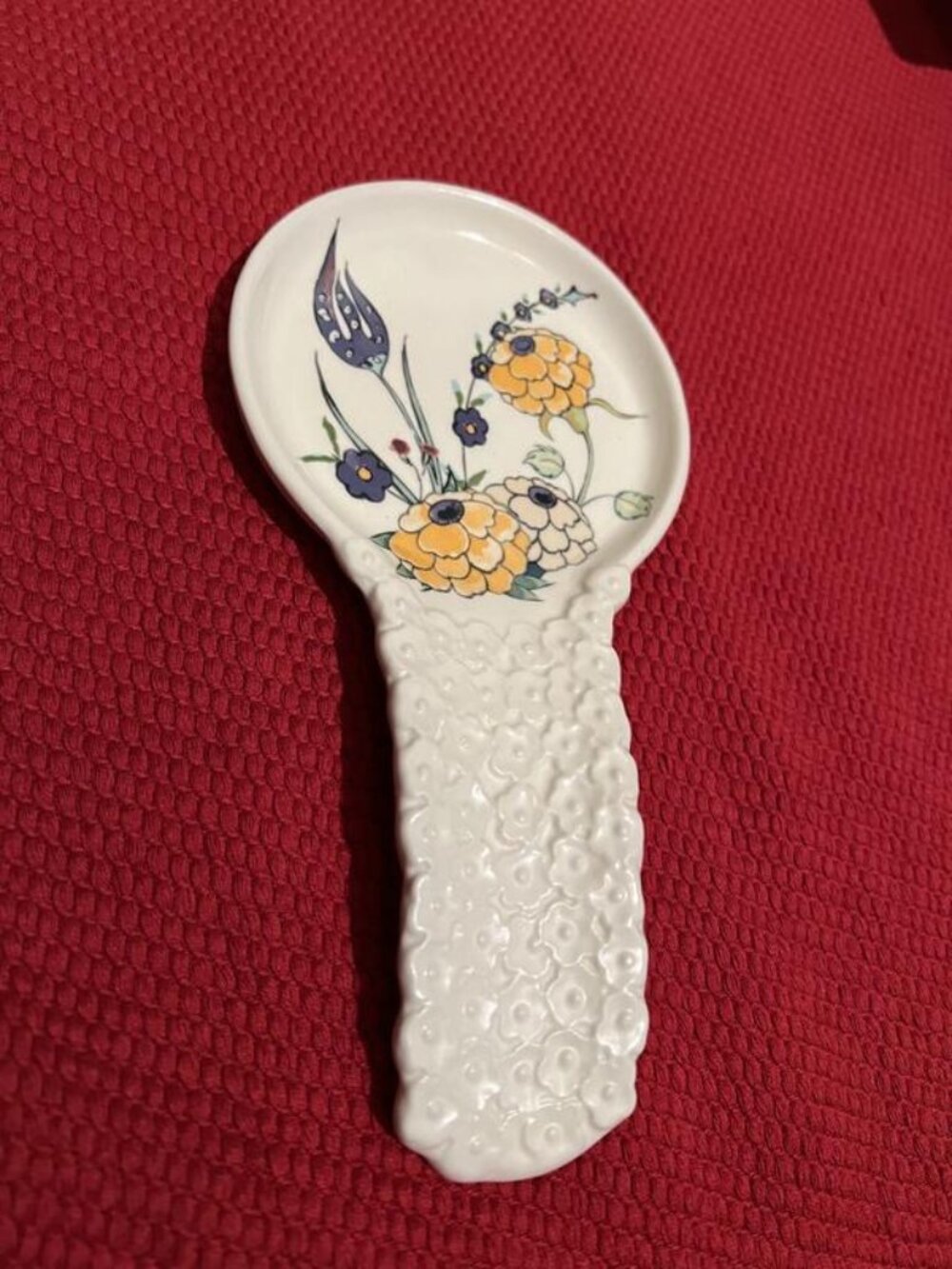 NIB Anthropologie Turkuaz Kitchen Posy Spoon Rest - Picture 3 of 4
